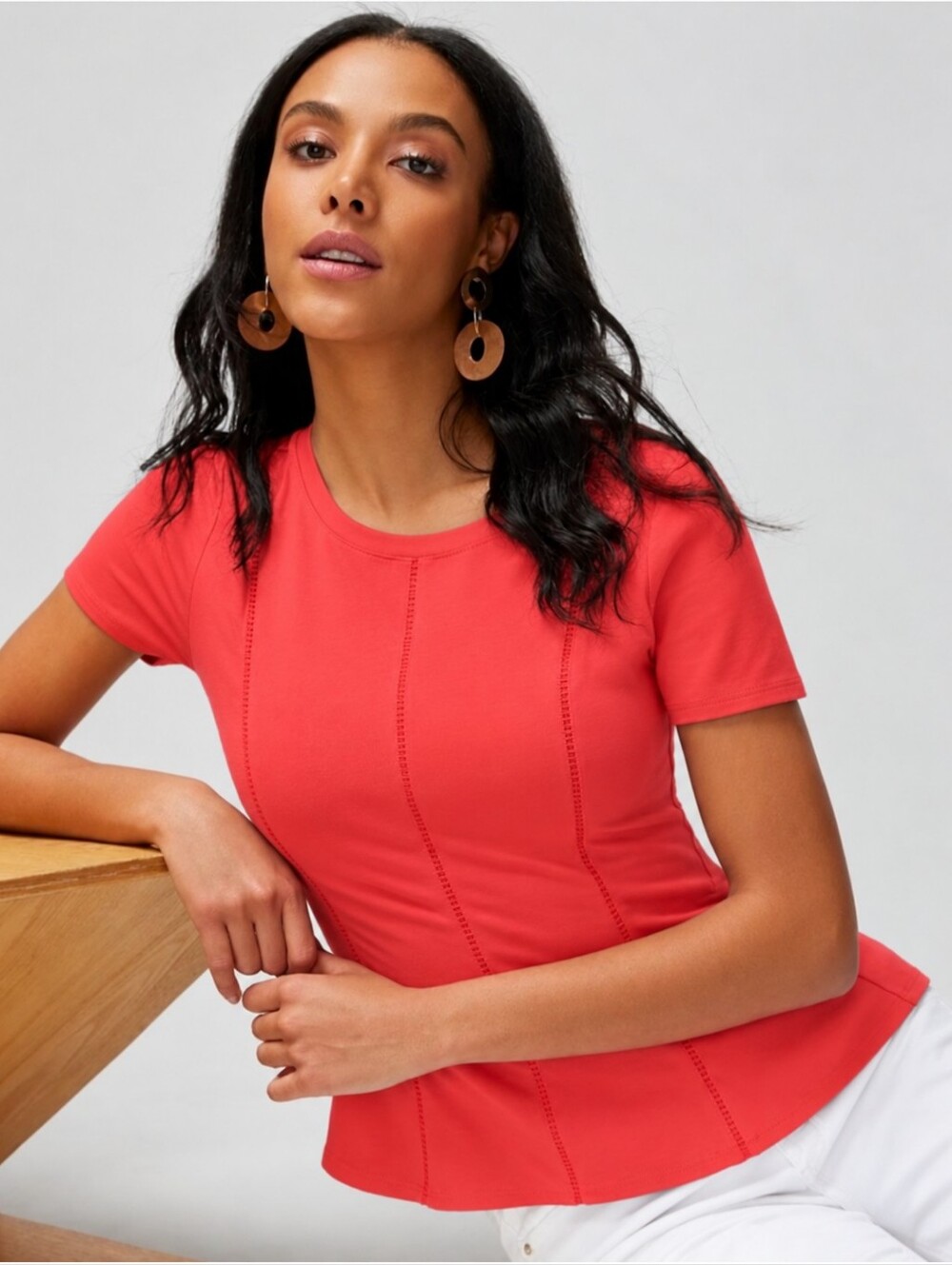 ❤️ WHITE HOUSE BLACK MARKET PINK BODICE TEE / TOP, XXS